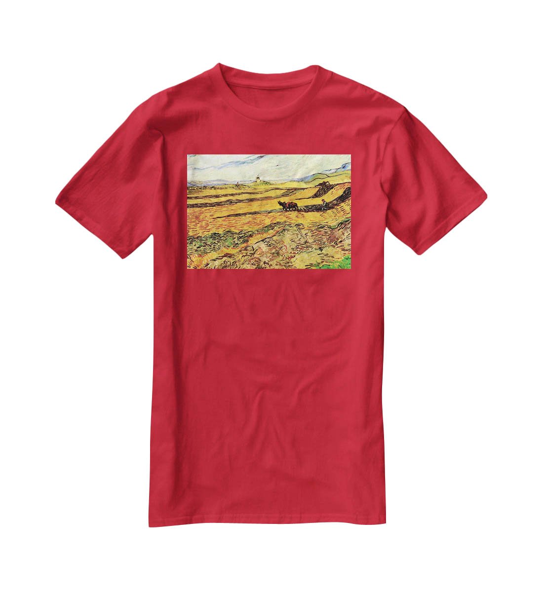 Field with Ploughman and Mill by Van Gogh T-Shirt - Canvas Art Rocks - 4
