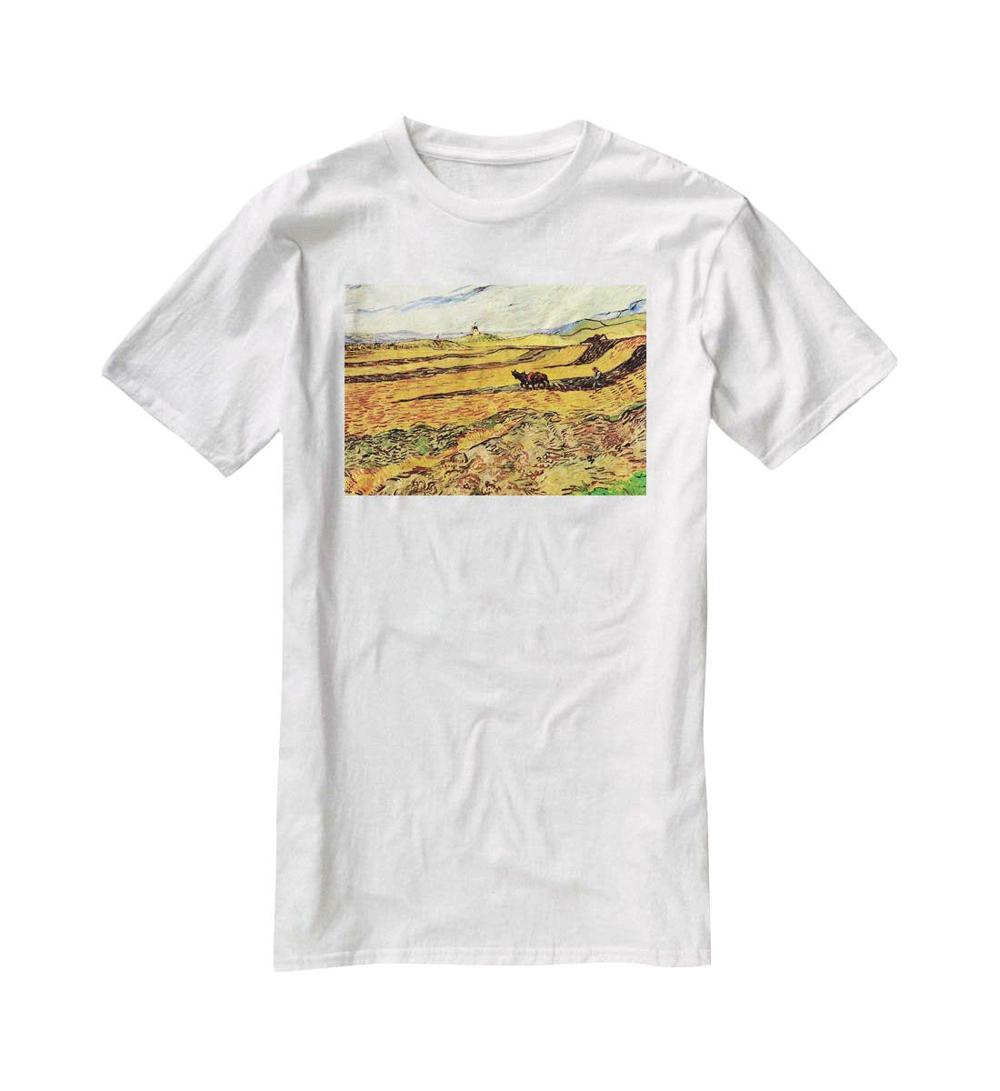 Field with Ploughman and Mill by Van Gogh T-Shirt - Canvas Art Rocks - 5