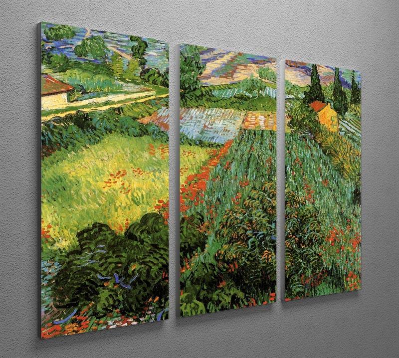 Field with Poppies by Van Gogh 3 Split Panel Canvas Print - Canvas Art Rocks - 4