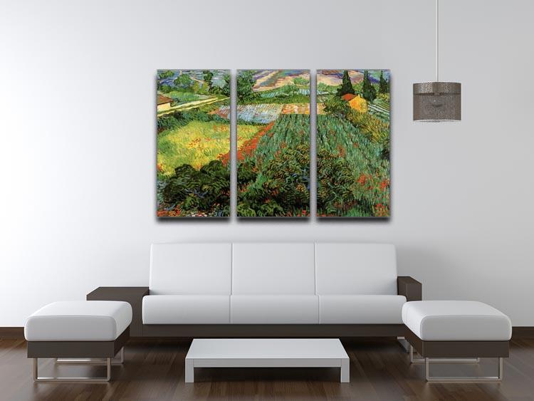 Field with Poppies by Van Gogh 3 Split Panel Canvas Print - Canvas Art Rocks - 4