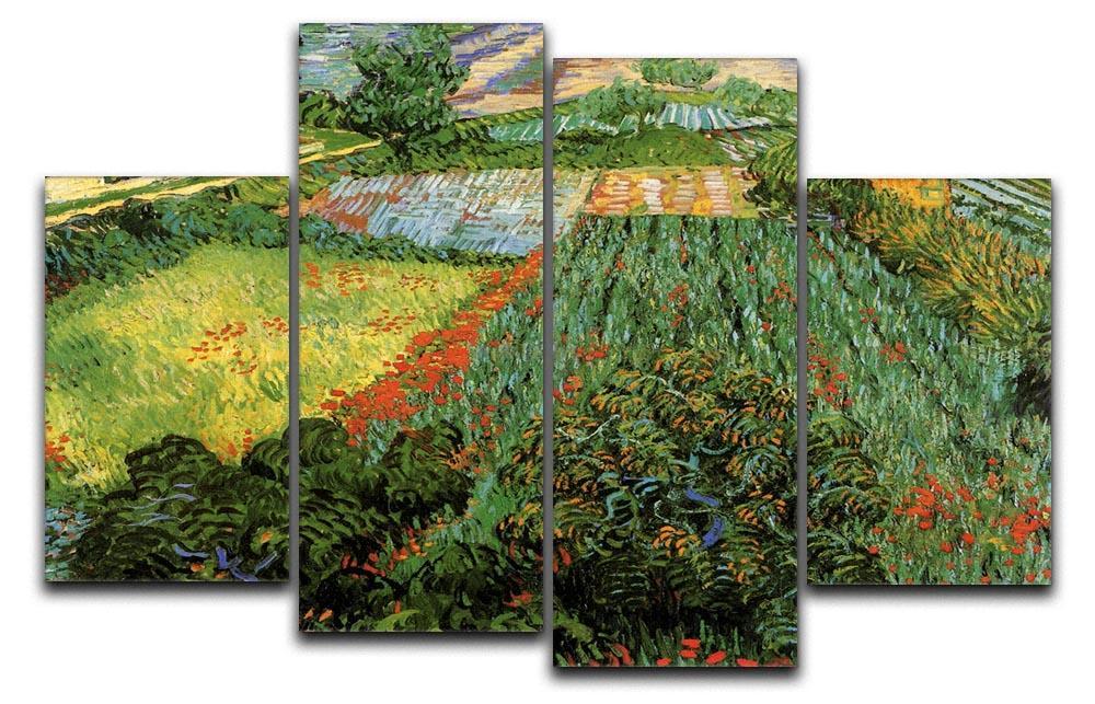 Field with Poppies by Van Gogh 4 Split Panel Canvas  - Canvas Art Rocks - 1