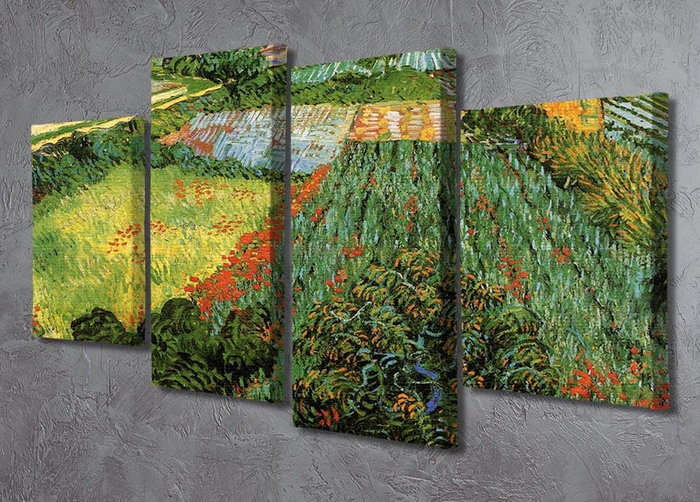 Field with Poppies by Van Gogh 4 Split Panel Canvas - Canvas Art Rocks - 2