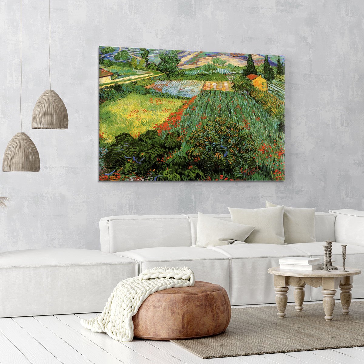 Field with Poppies by Van Gogh Canvas Print or Poster