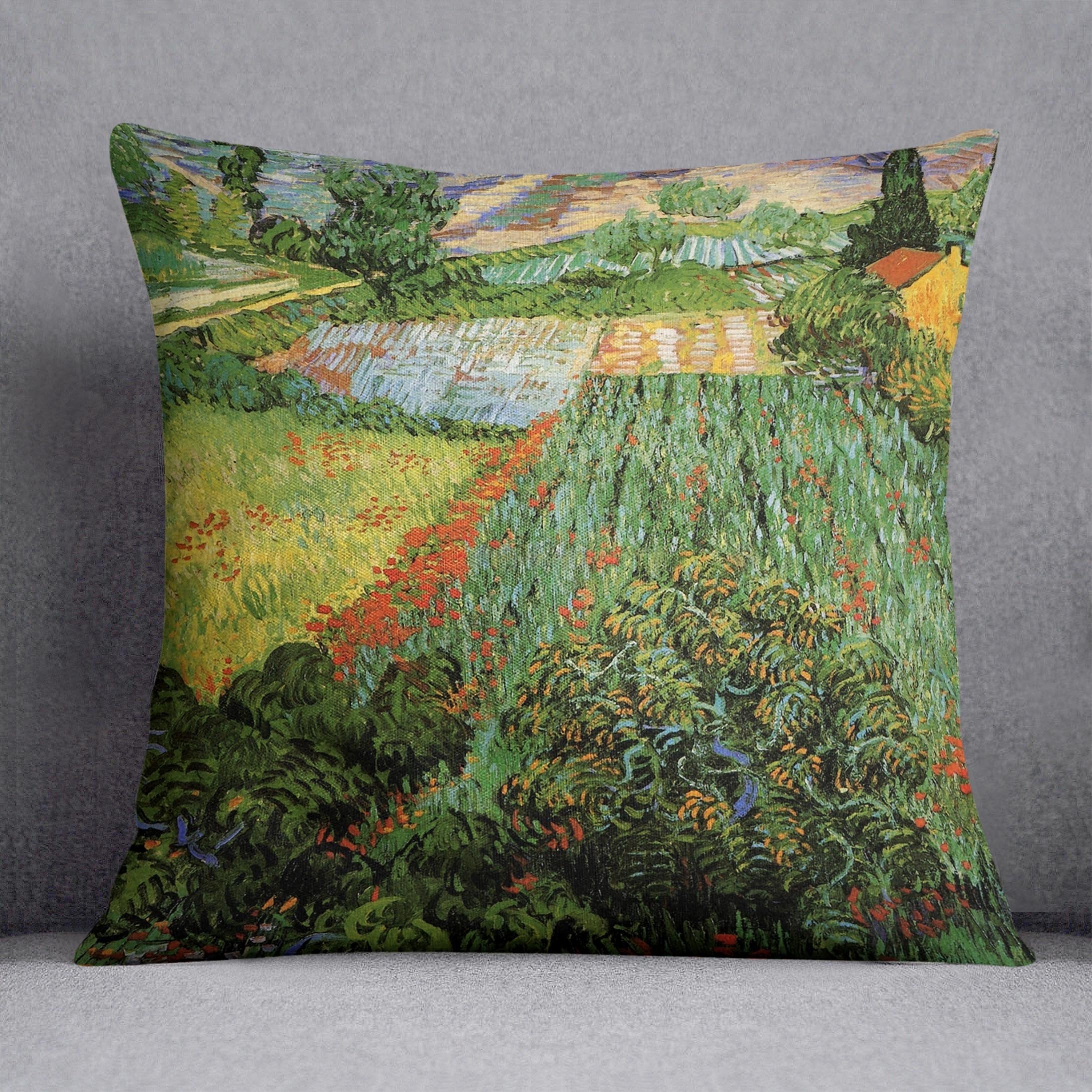 Field with Poppies by Van Gogh Throw Pillow