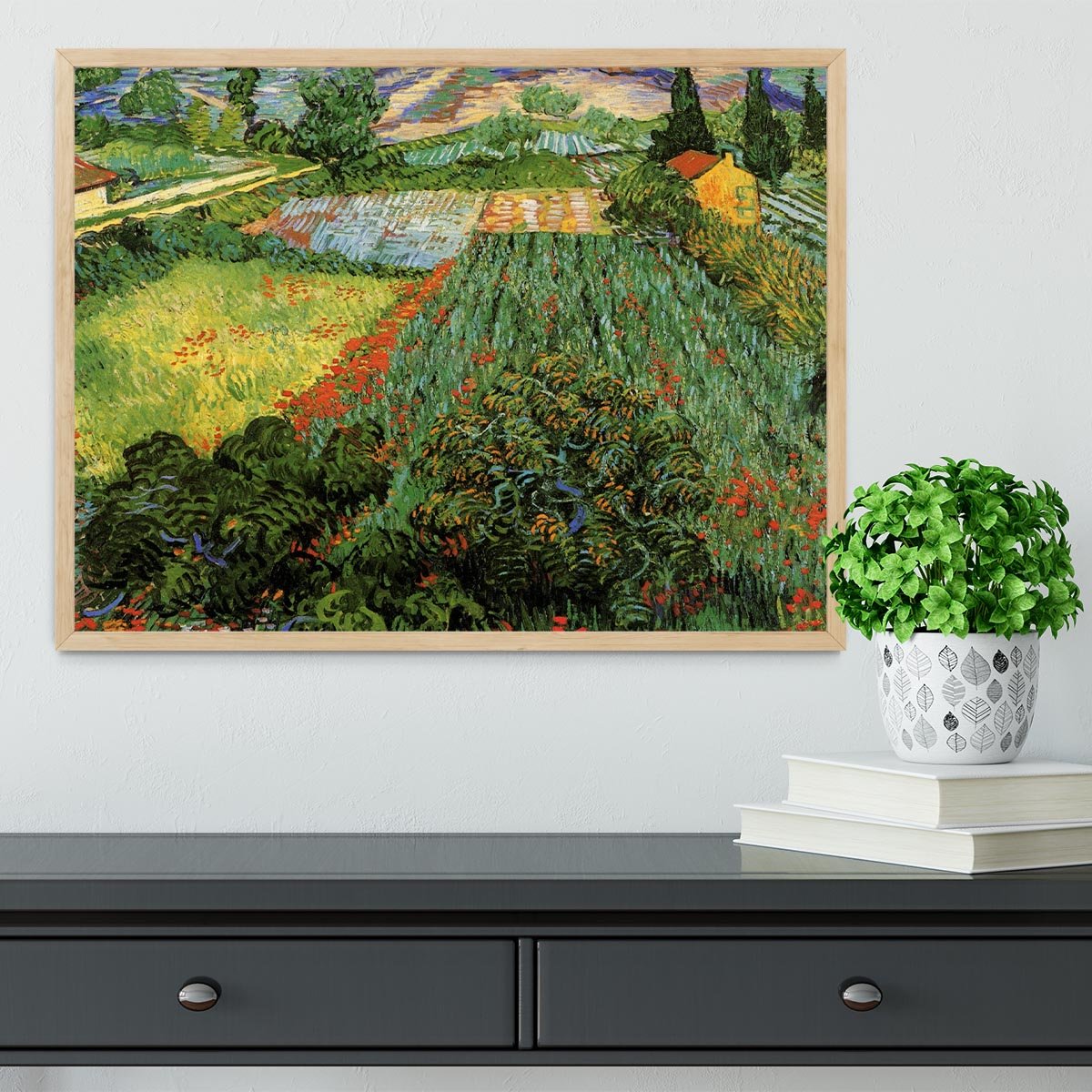 Field with Poppies by Van Gogh Framed Print - Canvas Art Rocks - 4