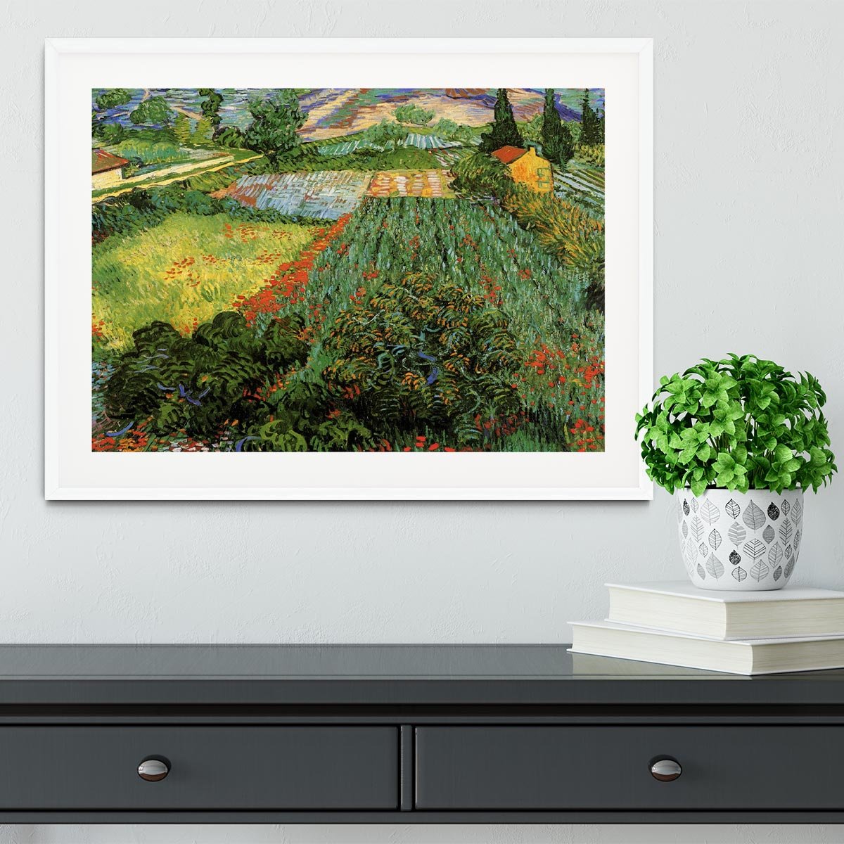 Field with Poppies by Van Gogh Framed Print - Canvas Art Rocks - 5