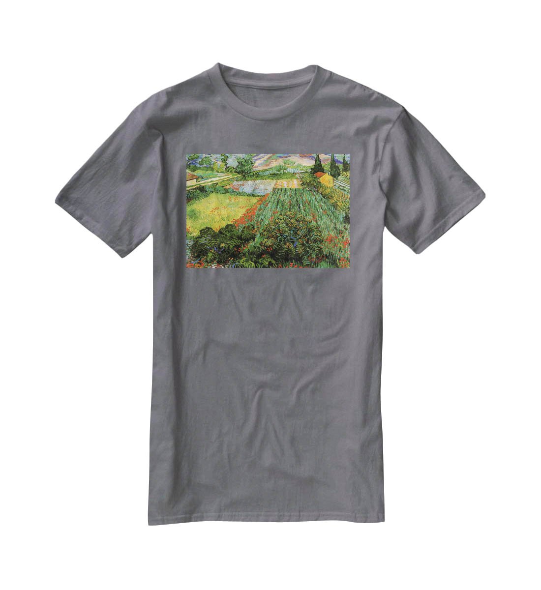 Field with Poppies by Van Gogh T-Shirt - Canvas Art Rocks - 3