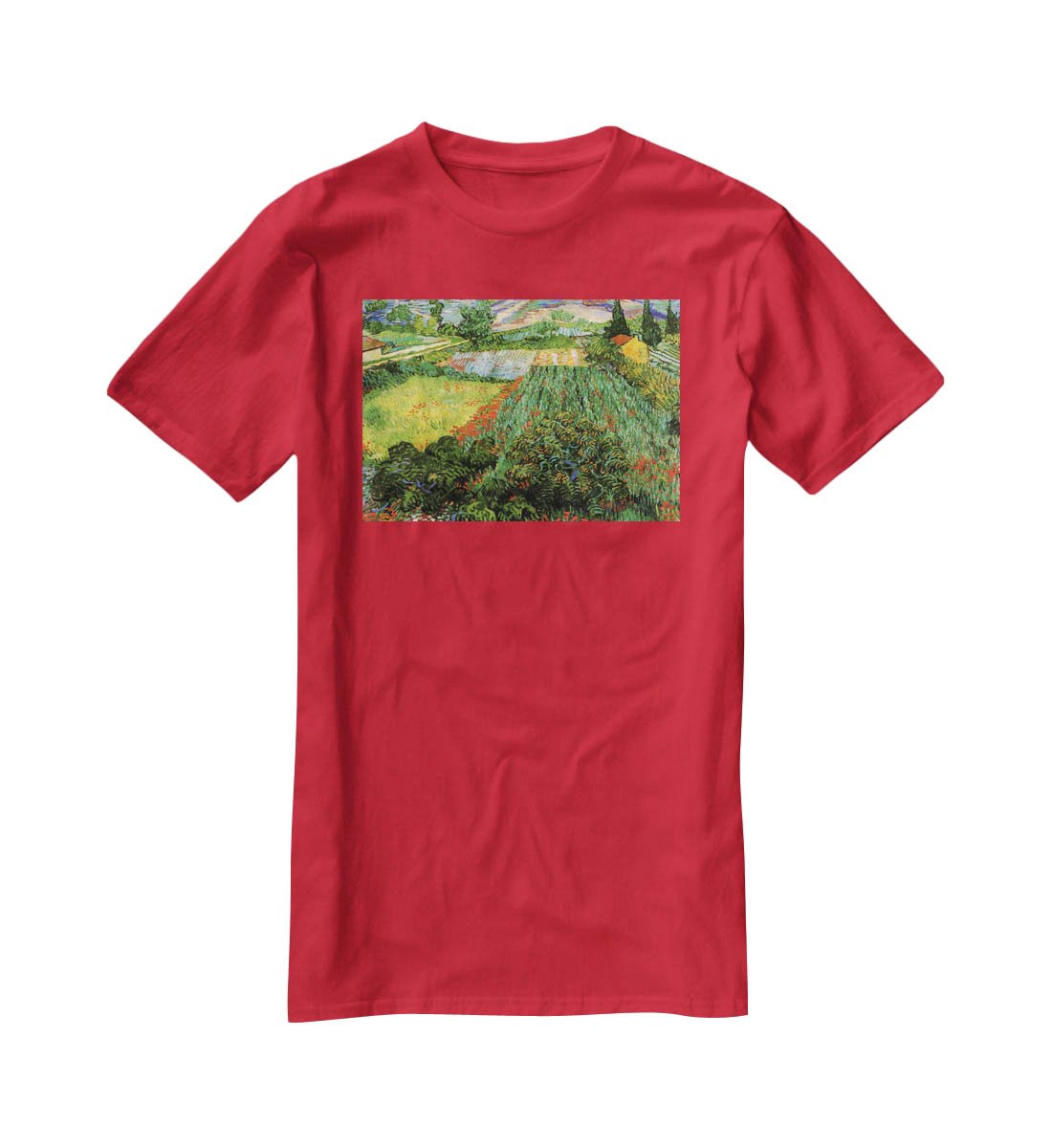 Field with Poppies by Van Gogh T-Shirt - Canvas Art Rocks - 4