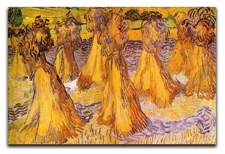 Field with Stacks of Wheat by Van Gogh Canvas Print & Poster  - Canvas Art Rocks - 1