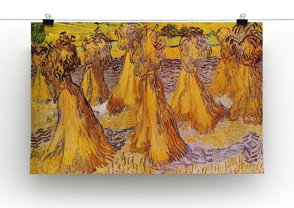 Field with Stacks of Wheat by Van Gogh Canvas Print & Poster - Canvas Art Rocks - 2