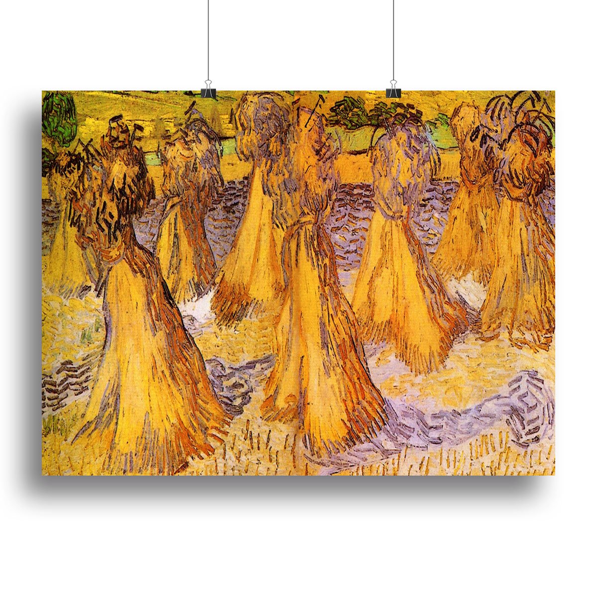 Field with Stacks of Wheat by Van Gogh Canvas Print or Poster