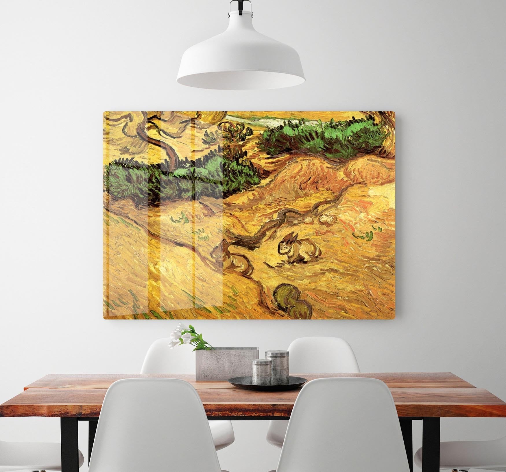 Field with Two Rabbits by Van Gogh HD Metal Print