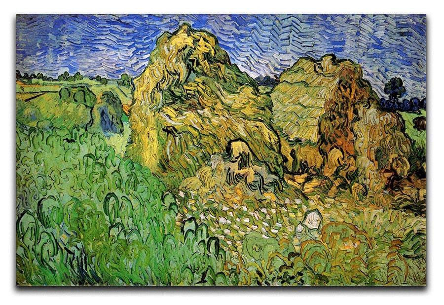 Field with Wheat Stacks by Van Gogh Canvas Print & Poster  - Canvas Art Rocks - 1