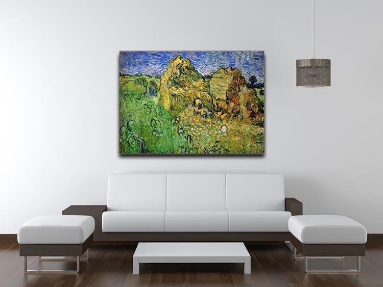 Field with Wheat Stacks by Van Gogh Canvas Print & Poster - Canvas Art Rocks - 4
