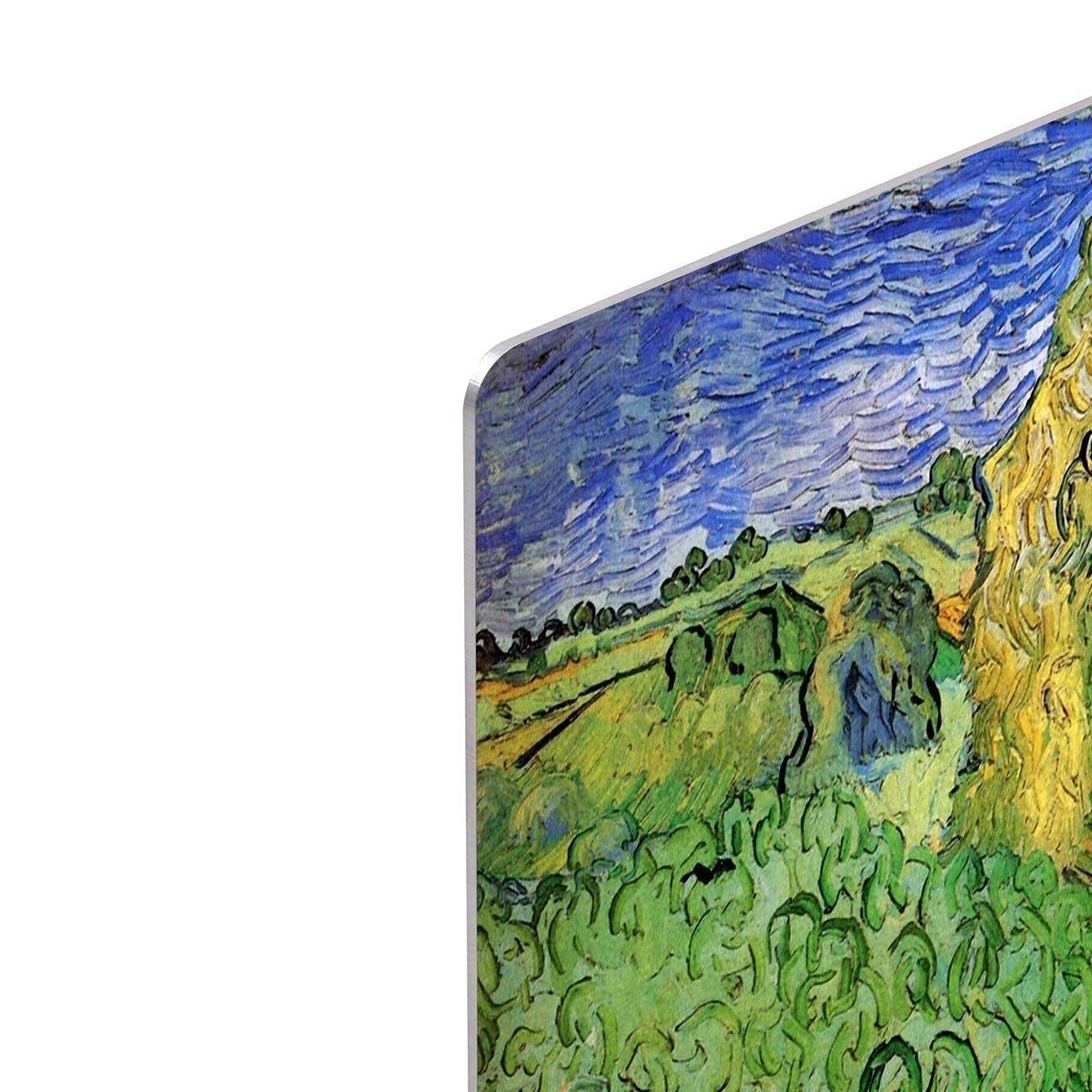 Field with Wheat Stacks by Van Gogh HD Metal Print