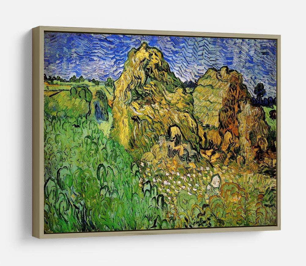 Field with Wheat Stacks by Van Gogh HD Metal Print