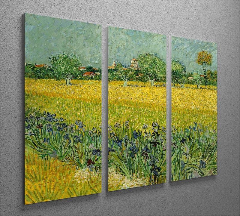 Field with flowers near Arles 3 Split Panel Canvas Print - Canvas Art Rocks - 4