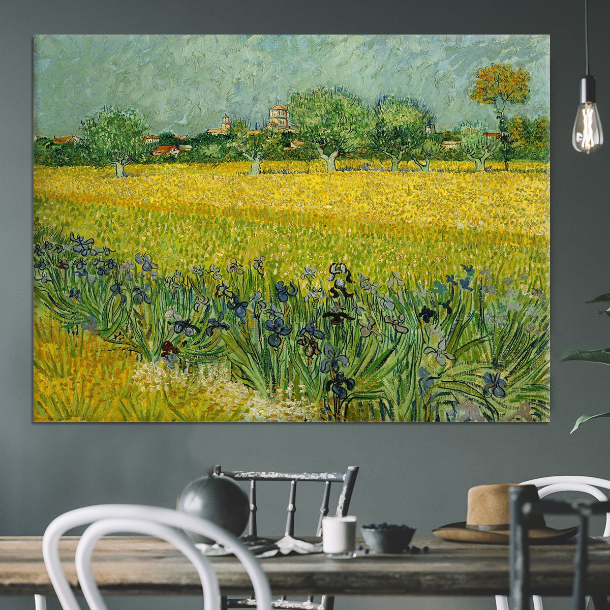 Field with flowers near Arles Canvas Print or Poster