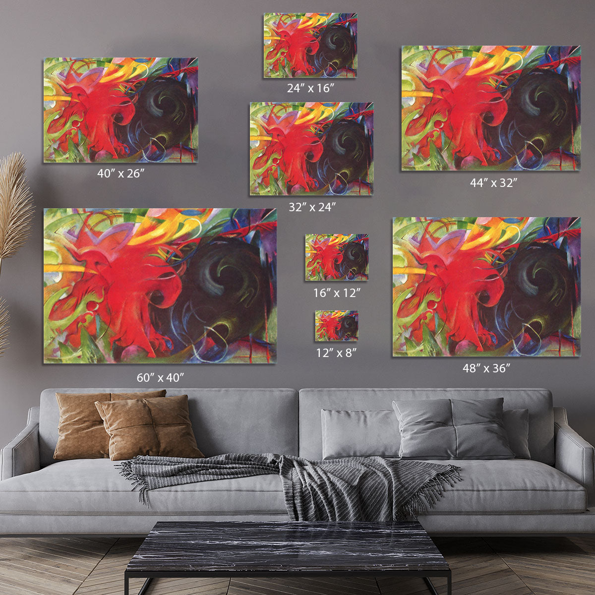 Fighting forms by Franz Marc Canvas Print or Poster - Canvas Art Rocks - 7