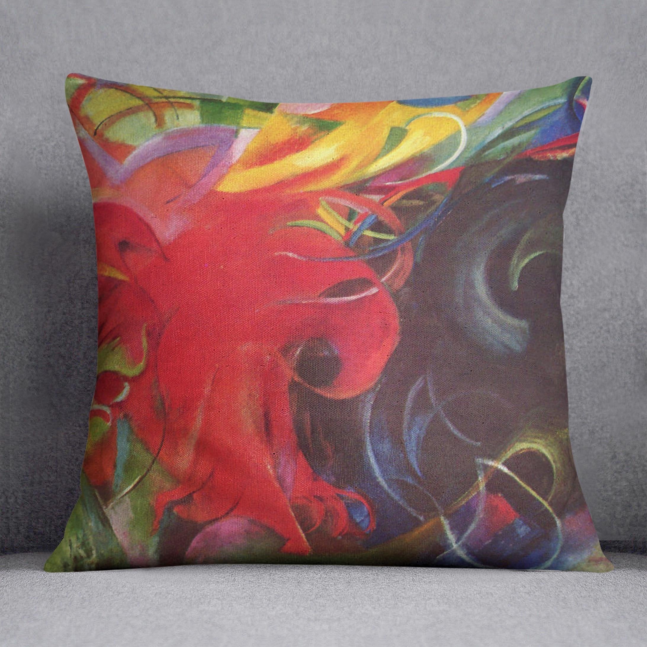 Fighting forms by Franz Marc Throw Pillow