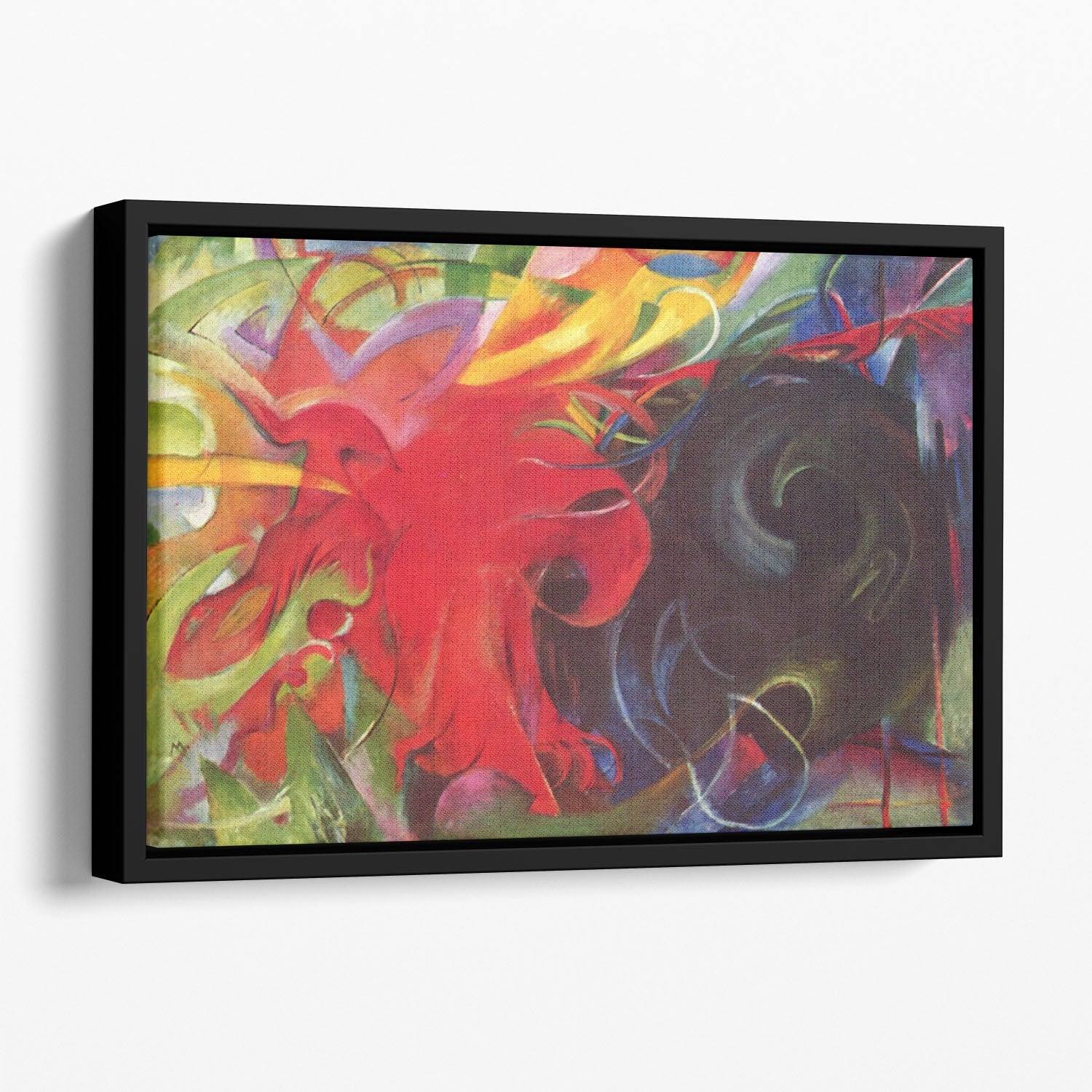 Fighting forms by Franz Marc Floating Framed Canvas