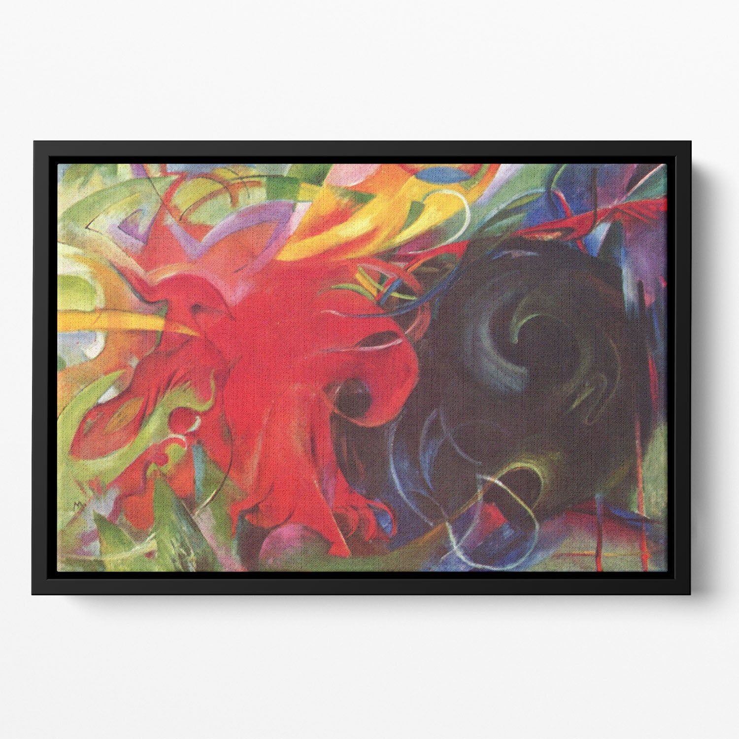 Fighting forms by Franz Marc Floating Framed Canvas