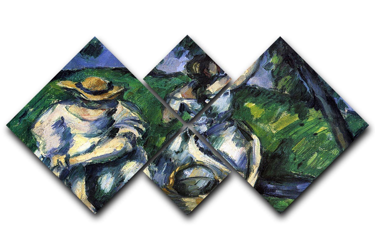 Figures by Cezanne 4 Square Multi Panel Canvas - Canvas Art Rocks - 1