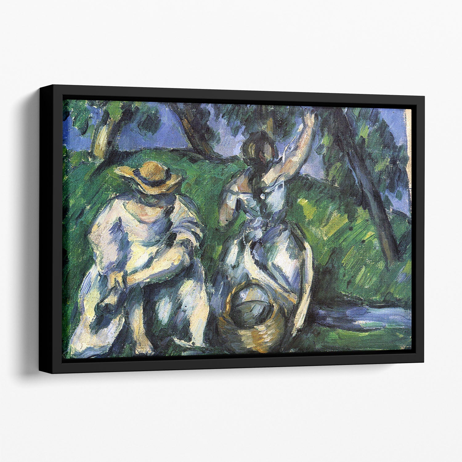 Figures by Cezanne Floating Framed Canvas - Canvas Art Rocks - 1