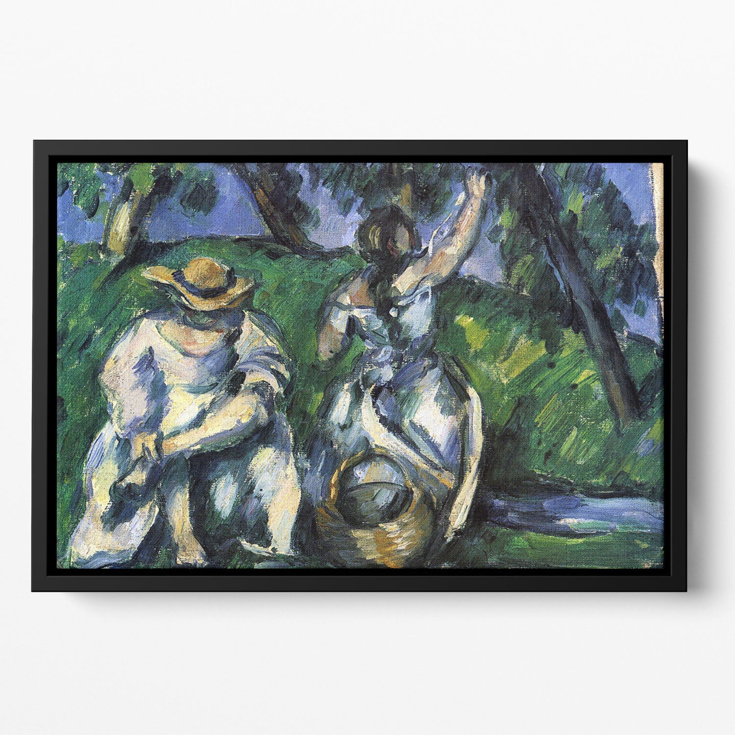 Figures by Cezanne Floating Framed Canvas - Canvas Art Rocks - 2