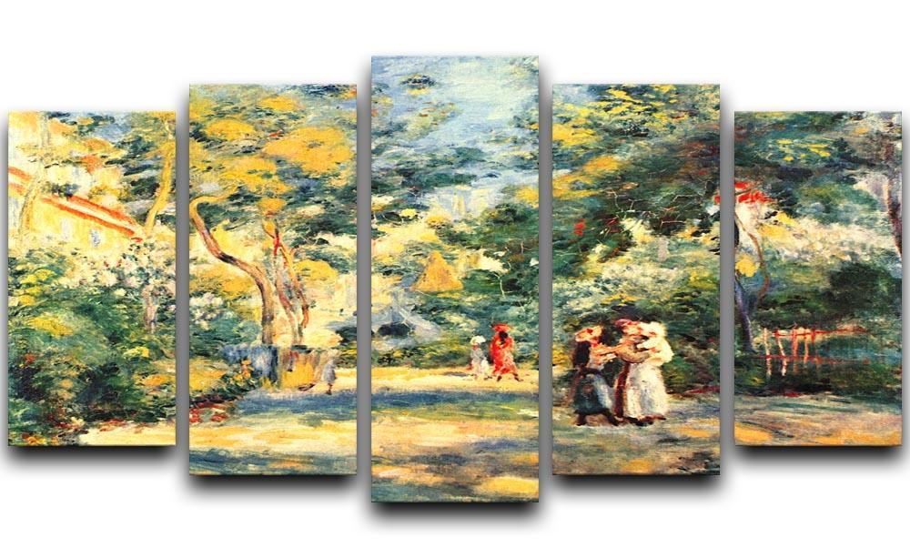 Figures in the garden by Renoir 5 Split Panel Canvas  - Canvas Art Rocks - 1
