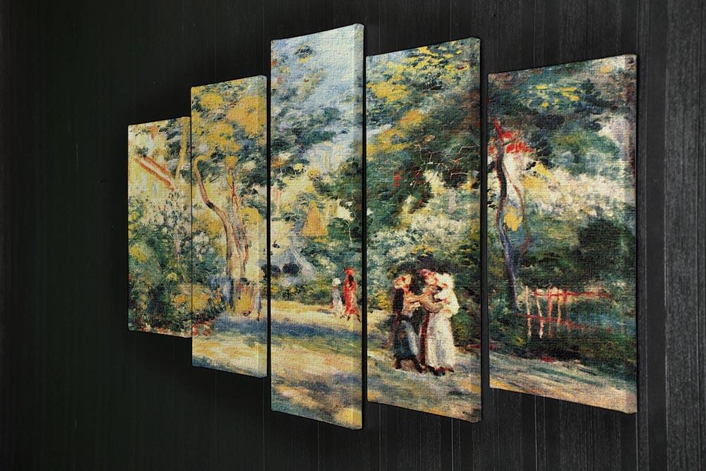 Figures in the garden by Renoir 5 Split Panel Canvas - Canvas Art Rocks - 2
