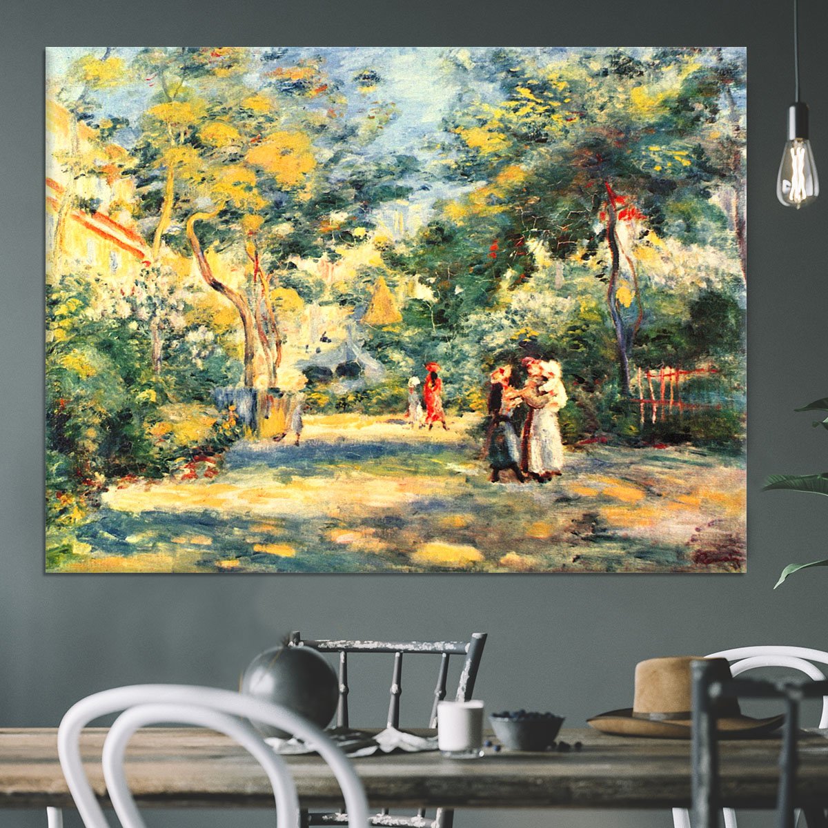 Figures in the garden by Renoir Canvas Print or Poster