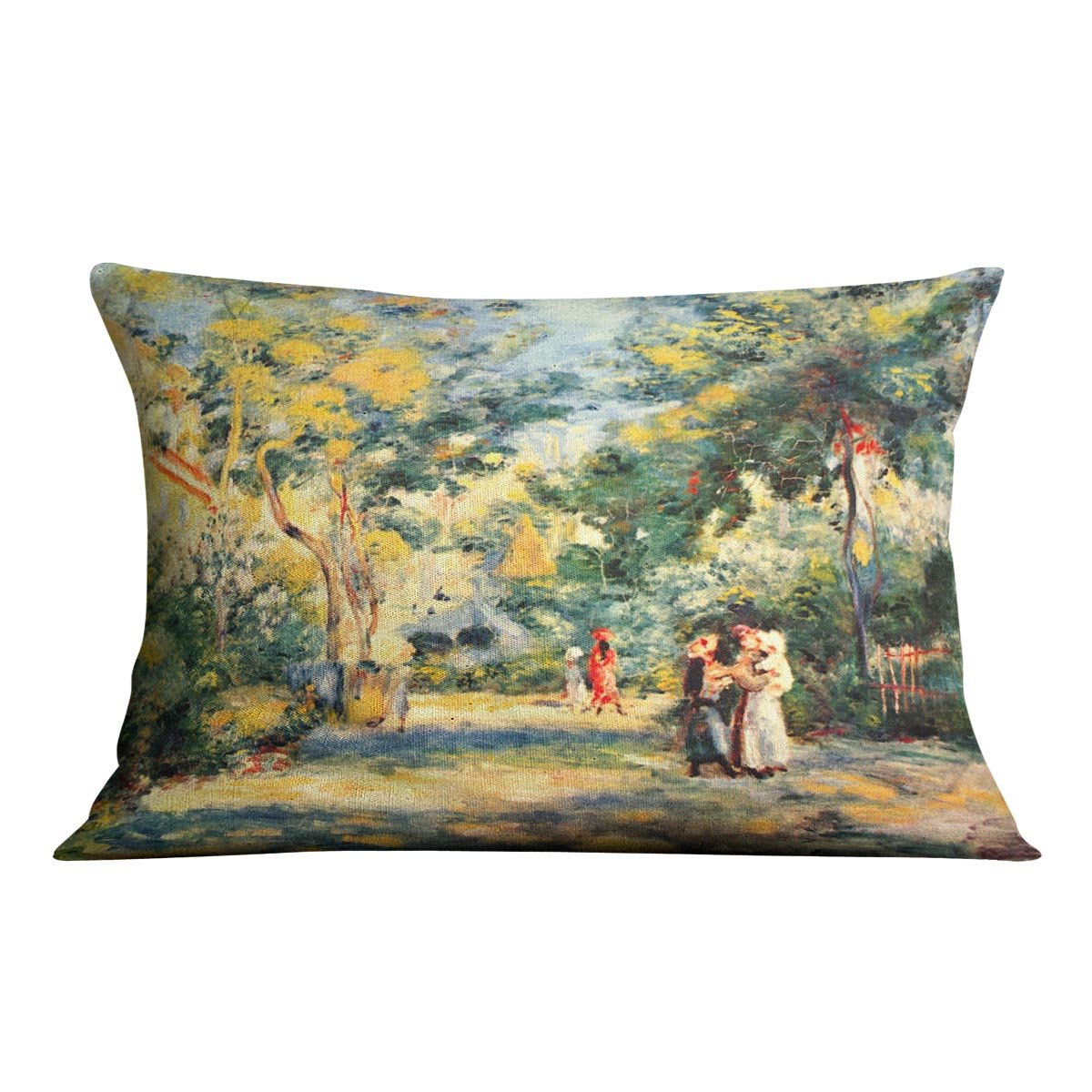 Figures in the garden by Renoir Throw Pillow