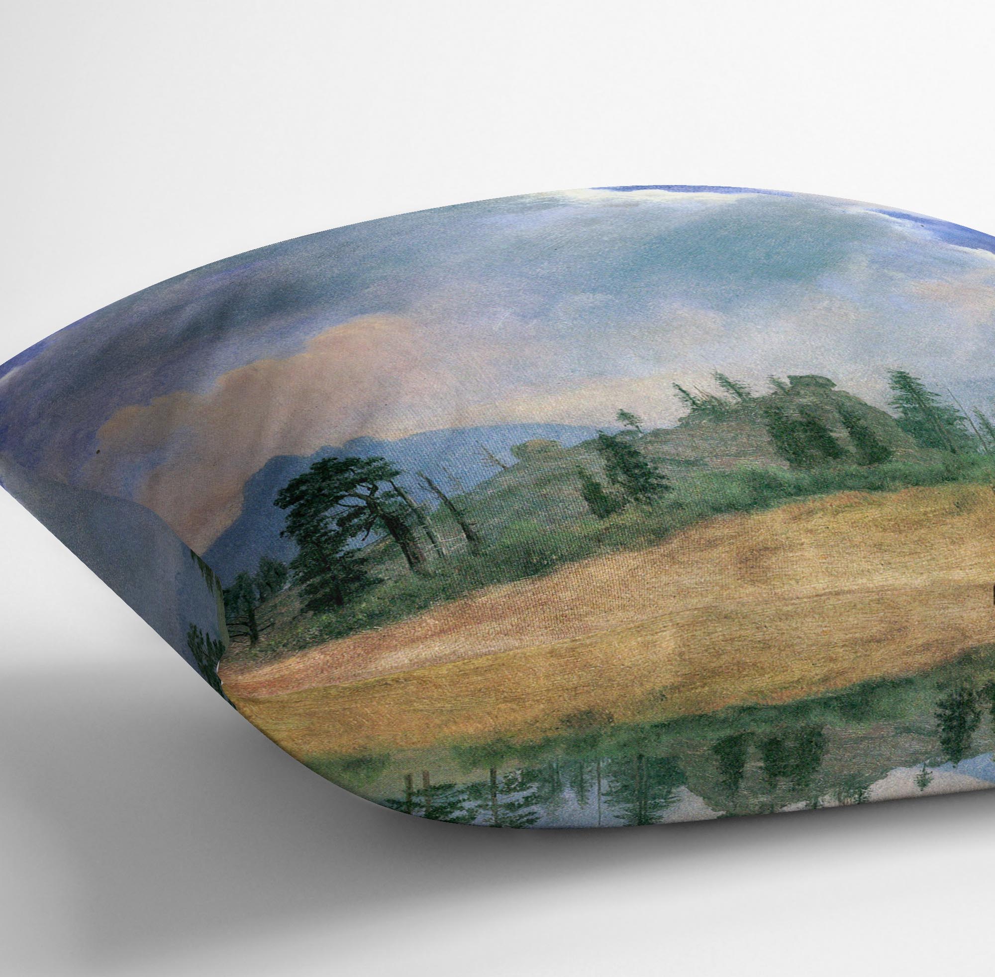 Fir trees and storm clouds by Bierstadt Cushion - Canvas Art Rocks - 3