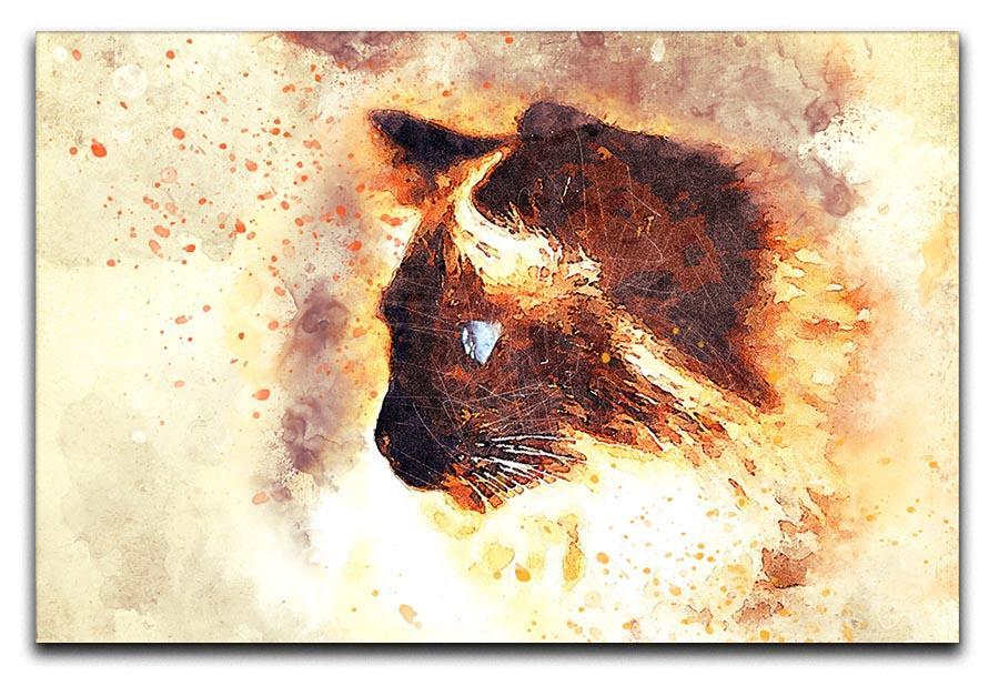 Fire Cat Painting Canvas Print or Poster  - Canvas Art Rocks - 1