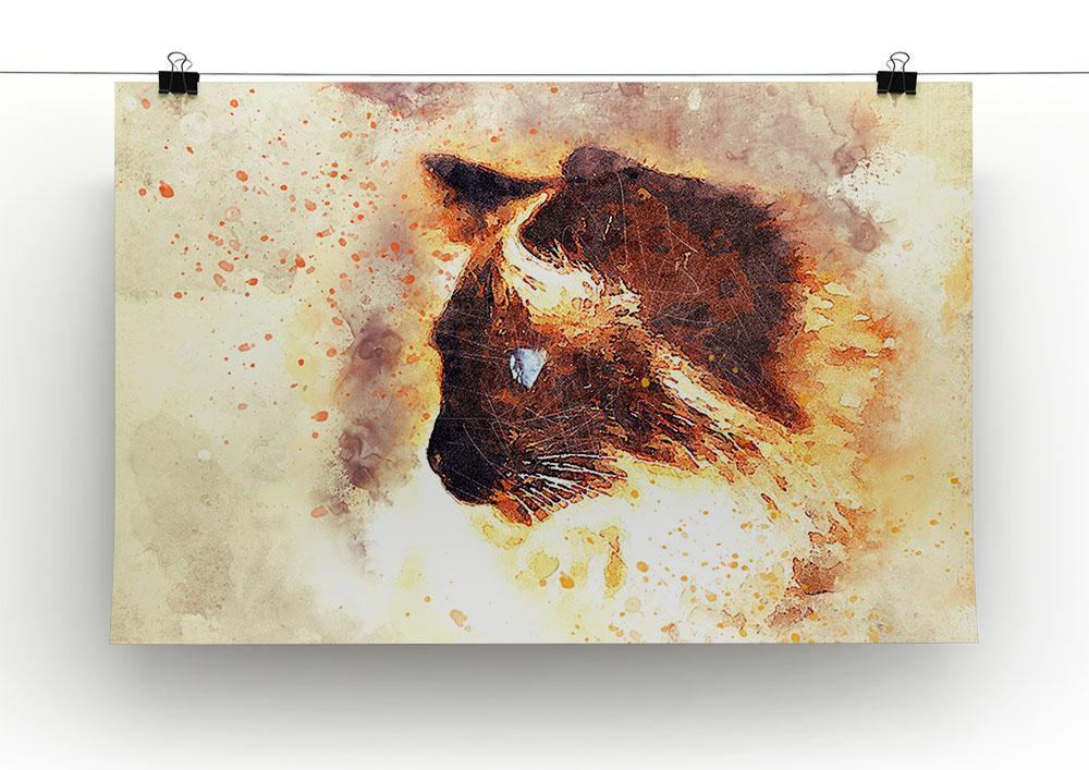 Fire Cat Painting Canvas Print or Poster - Canvas Art Rocks - 2