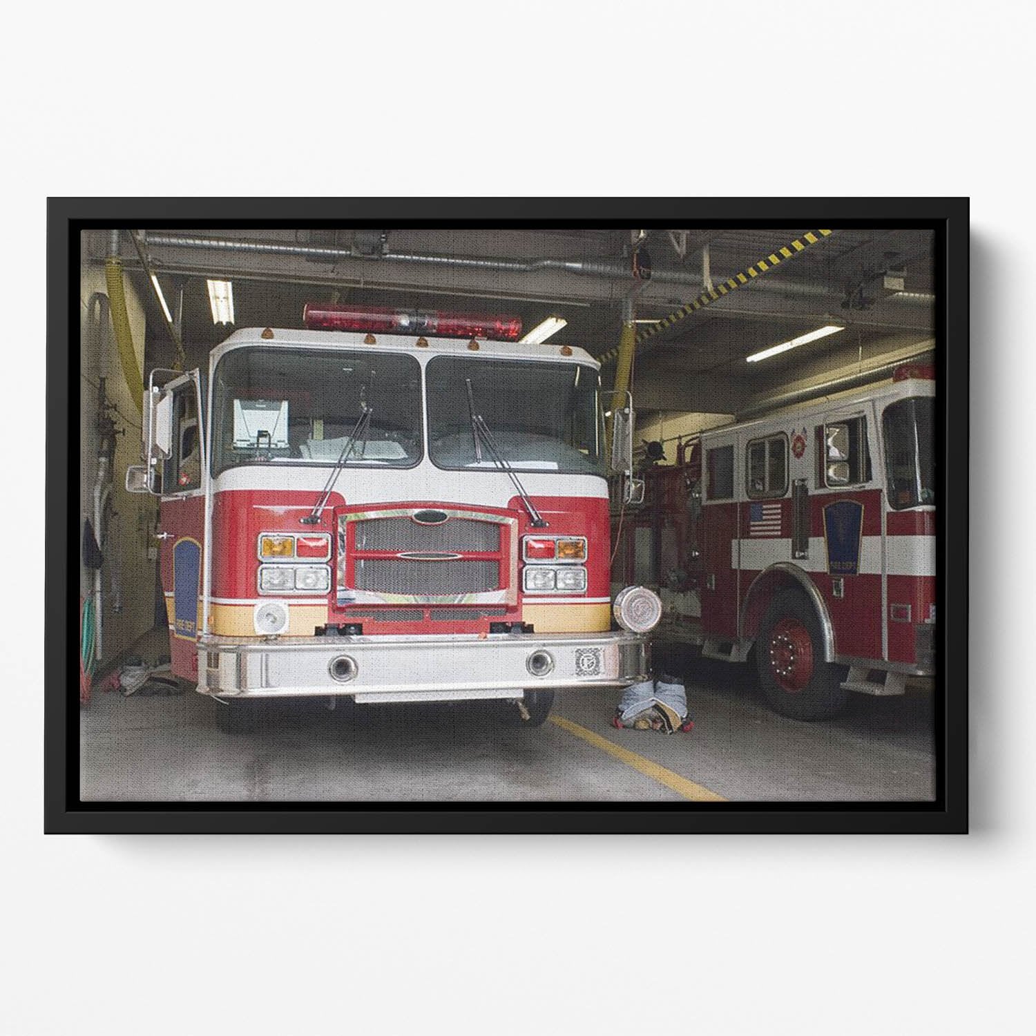 Fire Truck Floating Framed Canvas