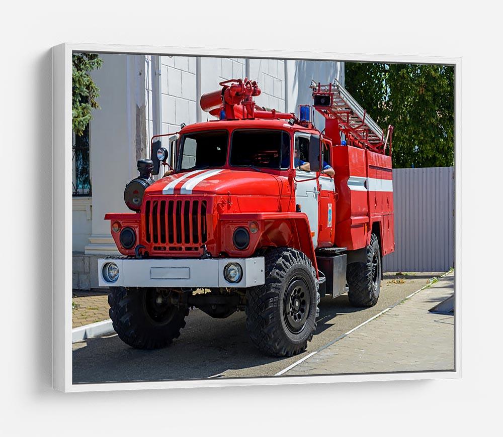 Fire Truck In The City HD Metal Print