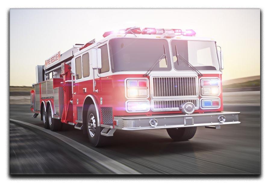Fire truck running with lights and sirens Canvas Print or Poster  - Canvas Art Rocks - 1