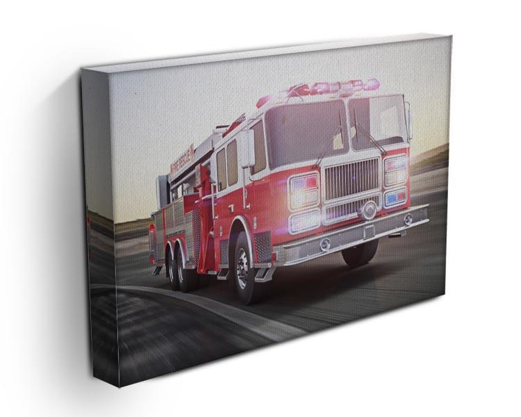 Fire truck running with lights and sirens Canvas Print or Poster - Canvas Art Rocks - 3