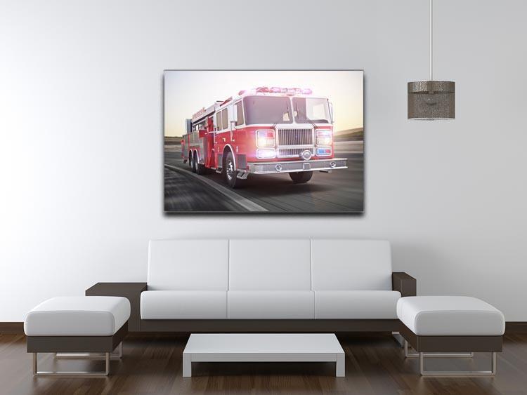 Fire truck running with lights and sirens Canvas Print or Poster - Canvas Art Rocks - 4