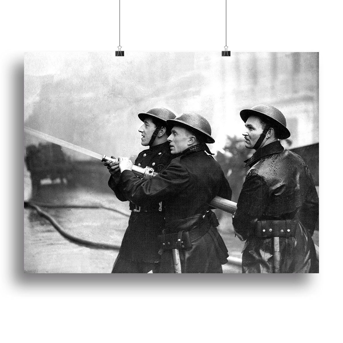 Firefighters morning after air raids London Canvas Print or Poster