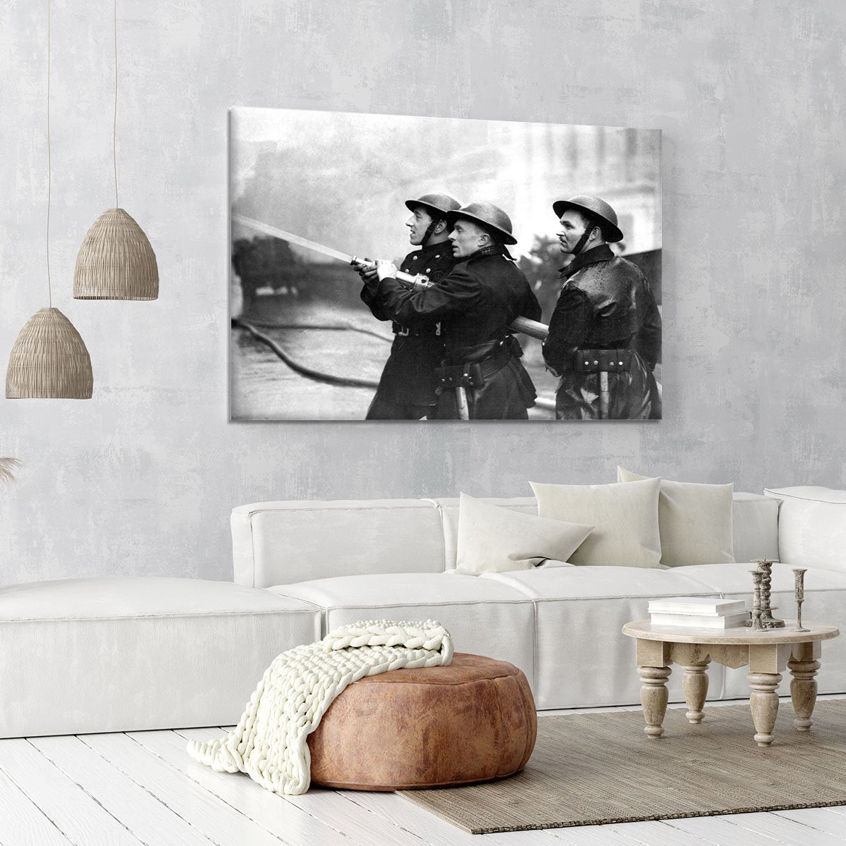 Firefighters morning after air raids London Canvas Print or Poster