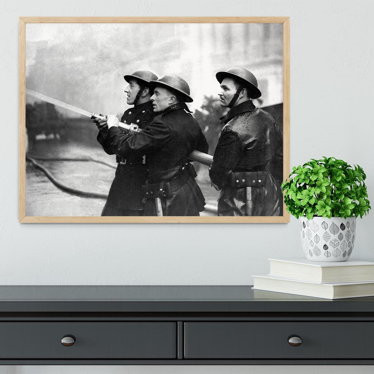 Firefighters morning after air raids London Framed Print - Canvas Art Rocks - 4