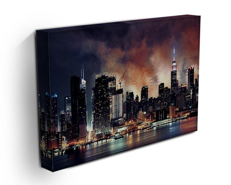 Fireworks show with Manhattan skyscrapers Canvas Print or Poster - Canvas Art Rocks - 3