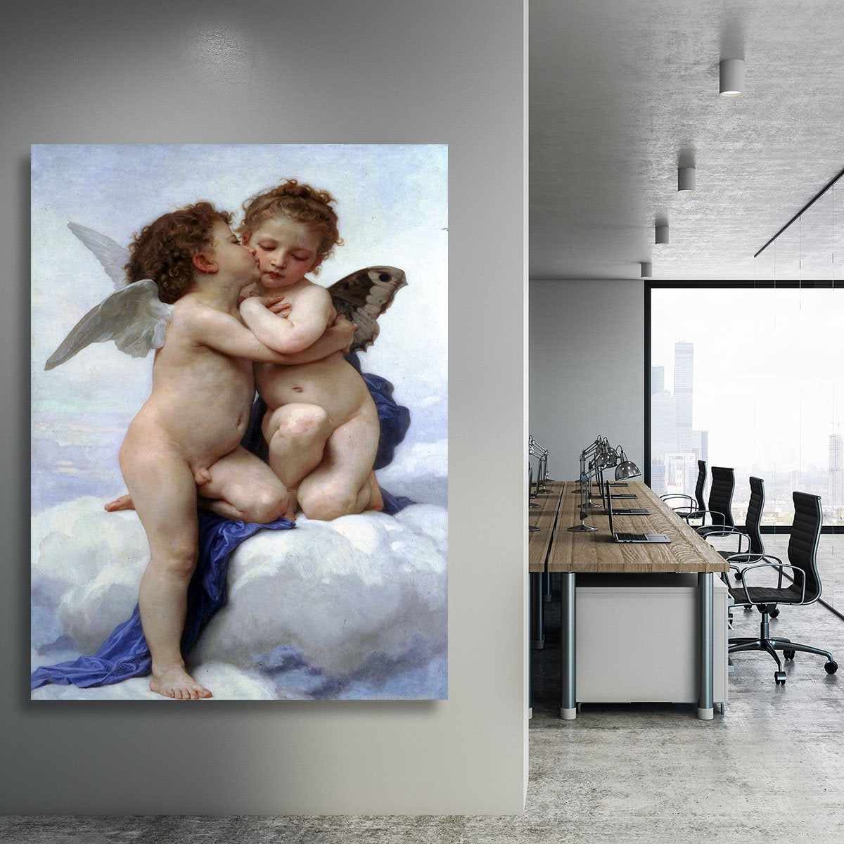 First Kiss By Bouguereau Canvas Print or Poster