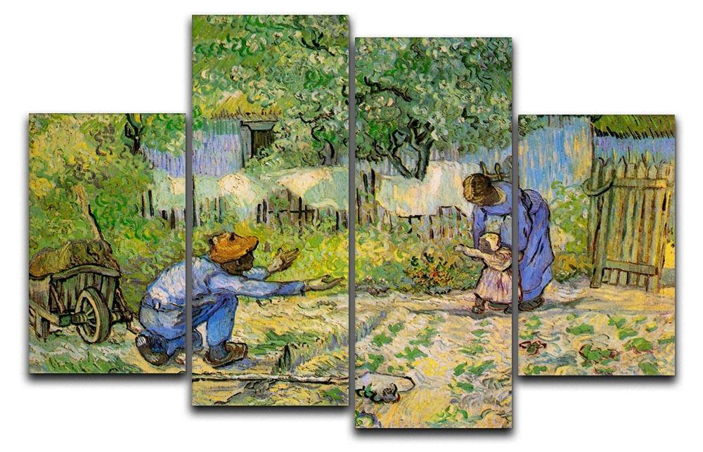 First Steps by Van Gogh 4 Split Panel Canvas  - Canvas Art Rocks - 1