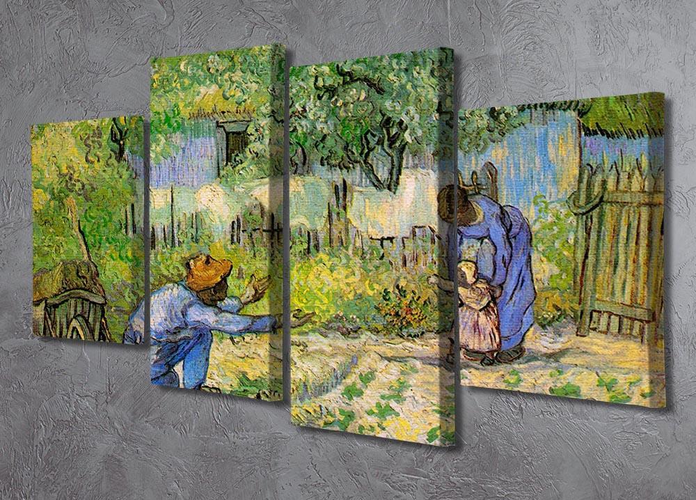 First Steps by Van Gogh 4 Split Panel Canvas - Canvas Art Rocks - 2