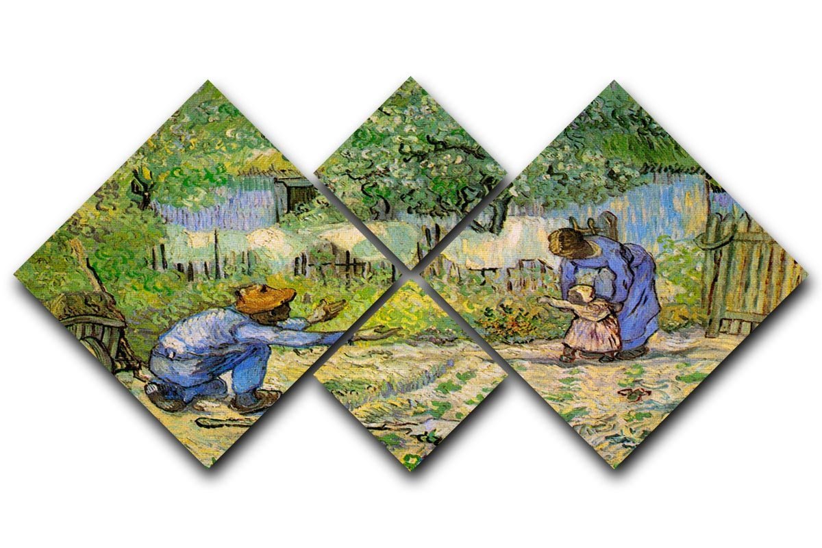 First Steps by Van Gogh 4 Square Multi Panel Canvas  - Canvas Art Rocks - 1