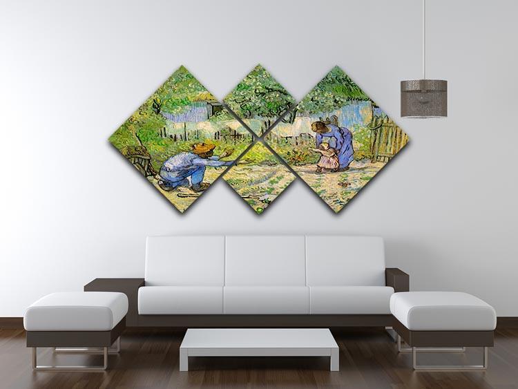 First Steps by Van Gogh 4 Square Multi Panel Canvas - Canvas Art Rocks - 3